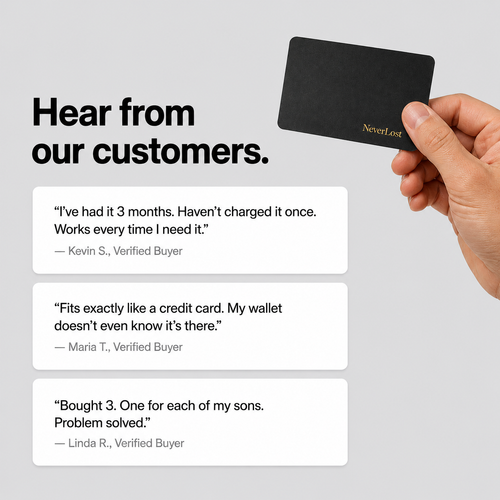 NeverLost™ Tracker Card
